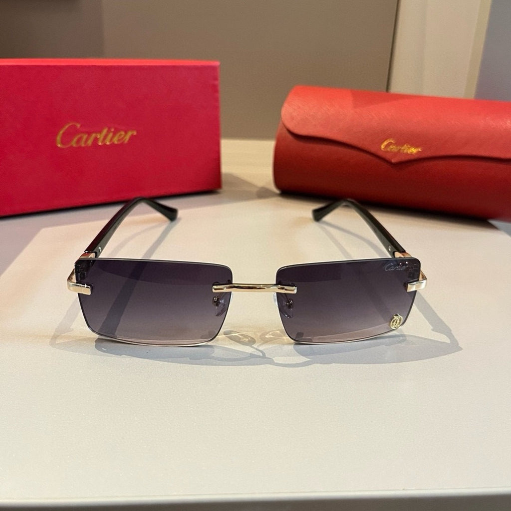 Cartier Lightweight Metal Rimless Silver Lens Sunglasses for Men & Wo - 432296 - detail image 2
