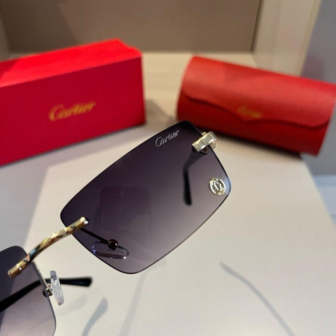 Cartier Lightweight Metal Rimless Silver Lens Sunglasses for Men & Wo - 432296 - detail image 5