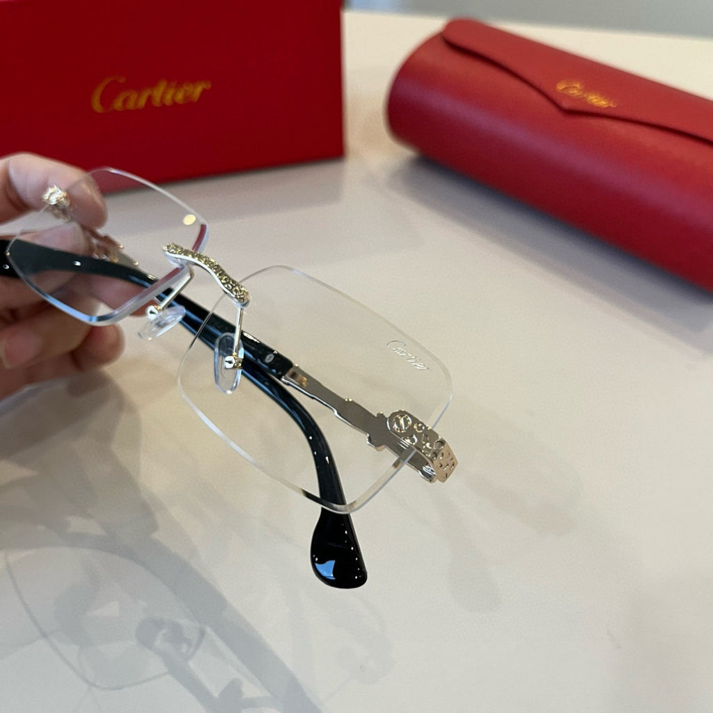 Cartier Lightweight Metal Rimless Silver Lens Sunglasses for Men & Wo - 935106 - detail image 5