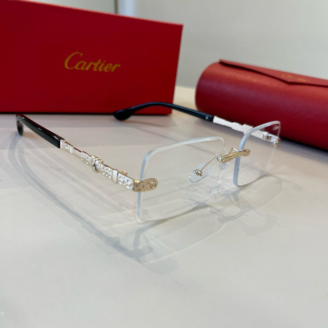 Cartier Lightweight Metal Rimless Silver Lens Sunglasses for Men & Wo - 935106