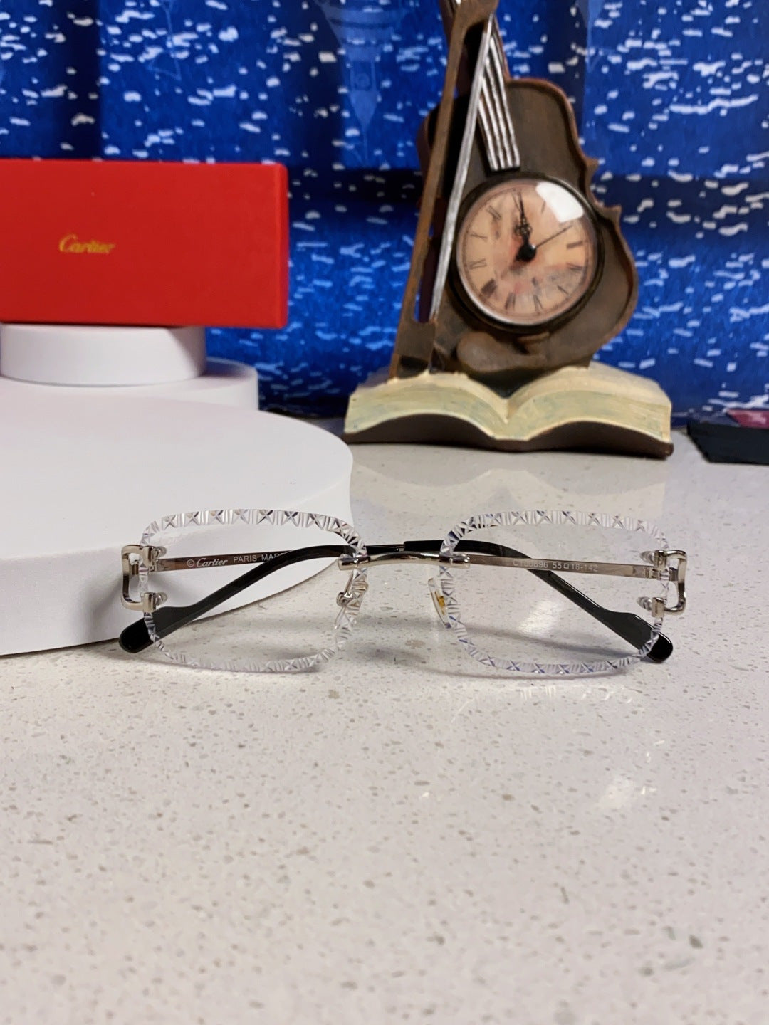 Cartier Metal Square Silver Lens Sunglasses for Men & Women - 432341 - detail image 8