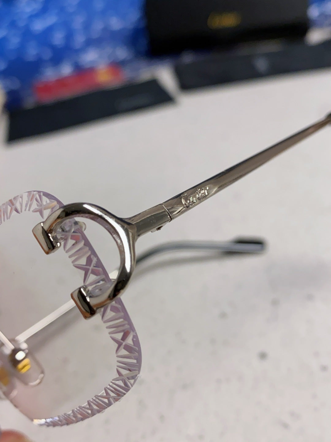 Cartier Metal Square Silver Lens Sunglasses for Men & Women - 432341 - detail image 6