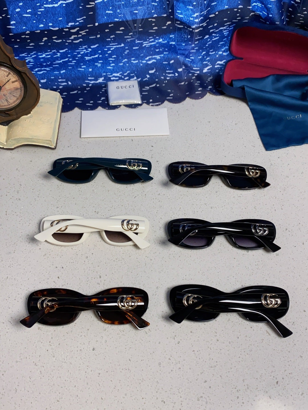 Gucci Oval Black Lens Sunglasses for Men & Women - 357949 - detail image 10