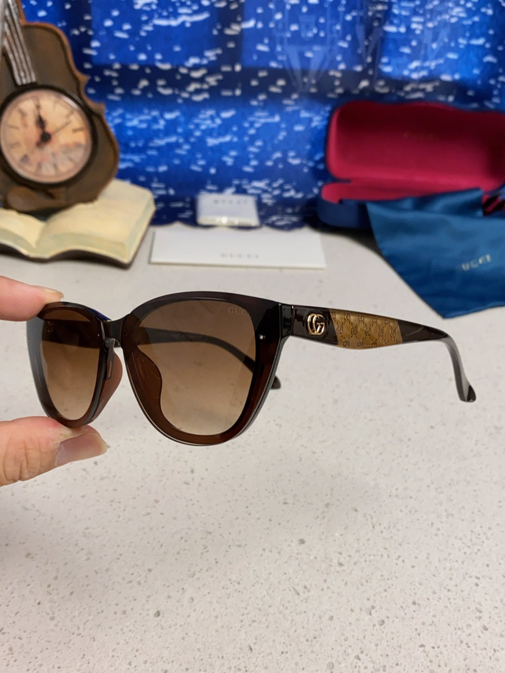 Gucci Cat-Eye Brown Lens Sunglasses for Men & Women - 357955 - detail image 6