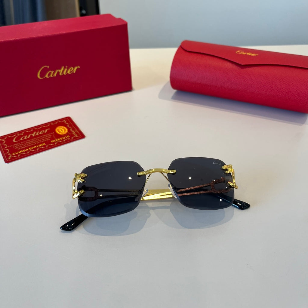 Cartier Lightweight Metal Rimless Red Lens Sunglasses for Men & Women - 449513 - detail image 8
