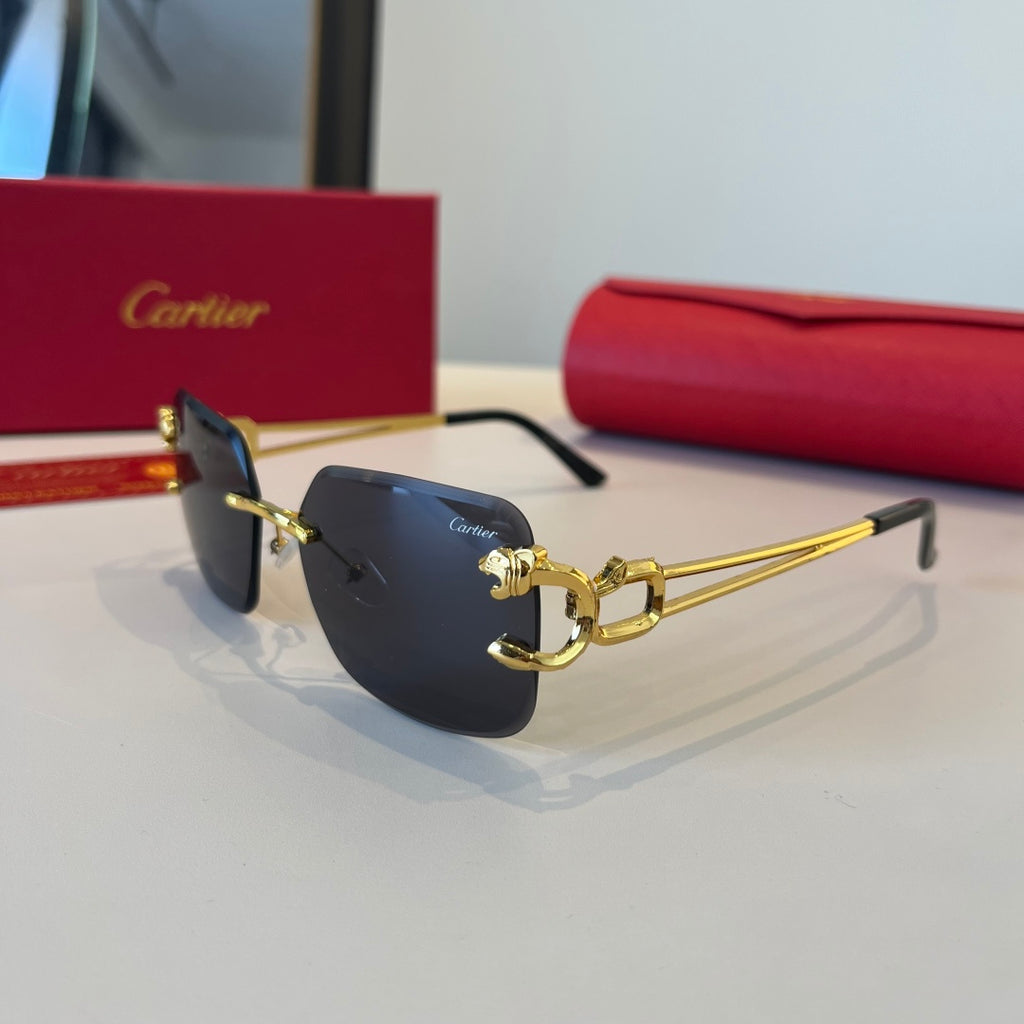 Cartier Lightweight Metal Rimless Red Lens Sunglasses for Men & Women - 867179 - detail image 3