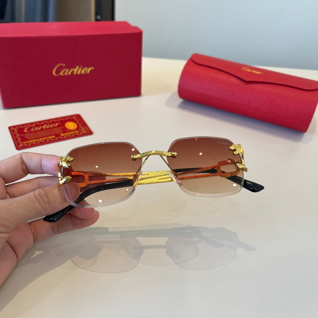 Cartier Lightweight Metal Rimless Red Lens Sunglasses for Men & Women - 867180 - detail image 7