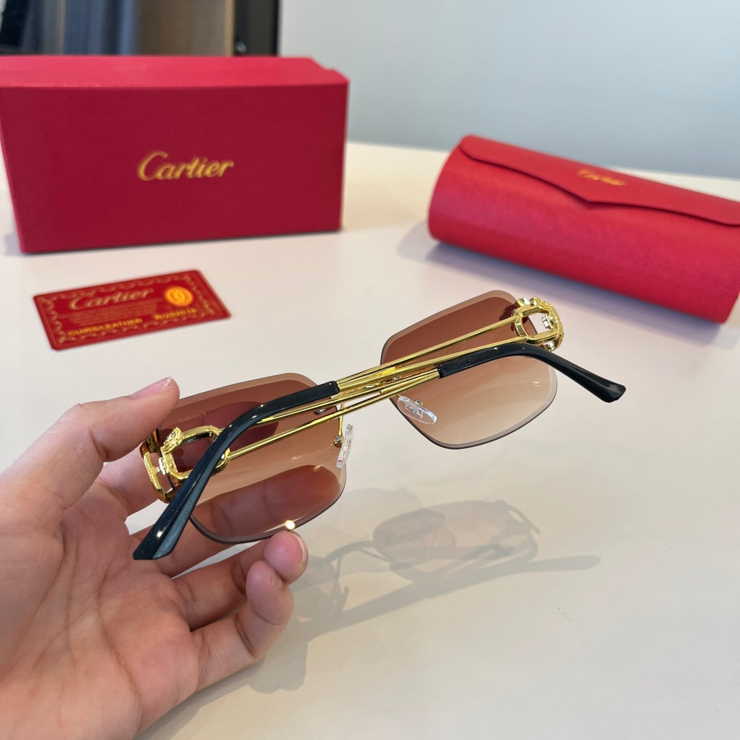 Cartier Lightweight Metal Rimless Red Lens Sunglasses for Men & Women - 449514 - detail image 4
