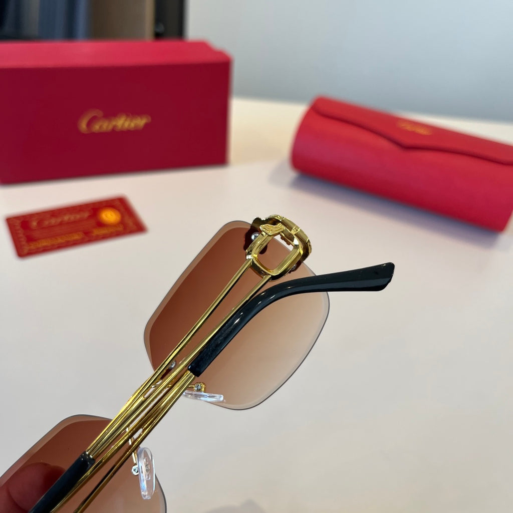 Cartier Lightweight Metal Rimless Red Lens Sunglasses for Men & Women - 449514 - detail image 5
