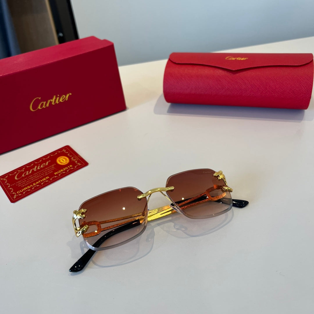 Cartier Lightweight Metal Rimless Red Lens Sunglasses for Men & Women - 449514 - detail image 8