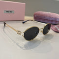 Miu Miu Metal Fashion Silver Lens Sunglasses for Men & Women - 399232