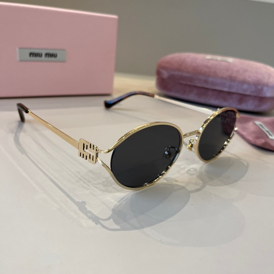 Miu Miu Metal Fashion Silver Lens Sunglasses for Men & Women - 399232
