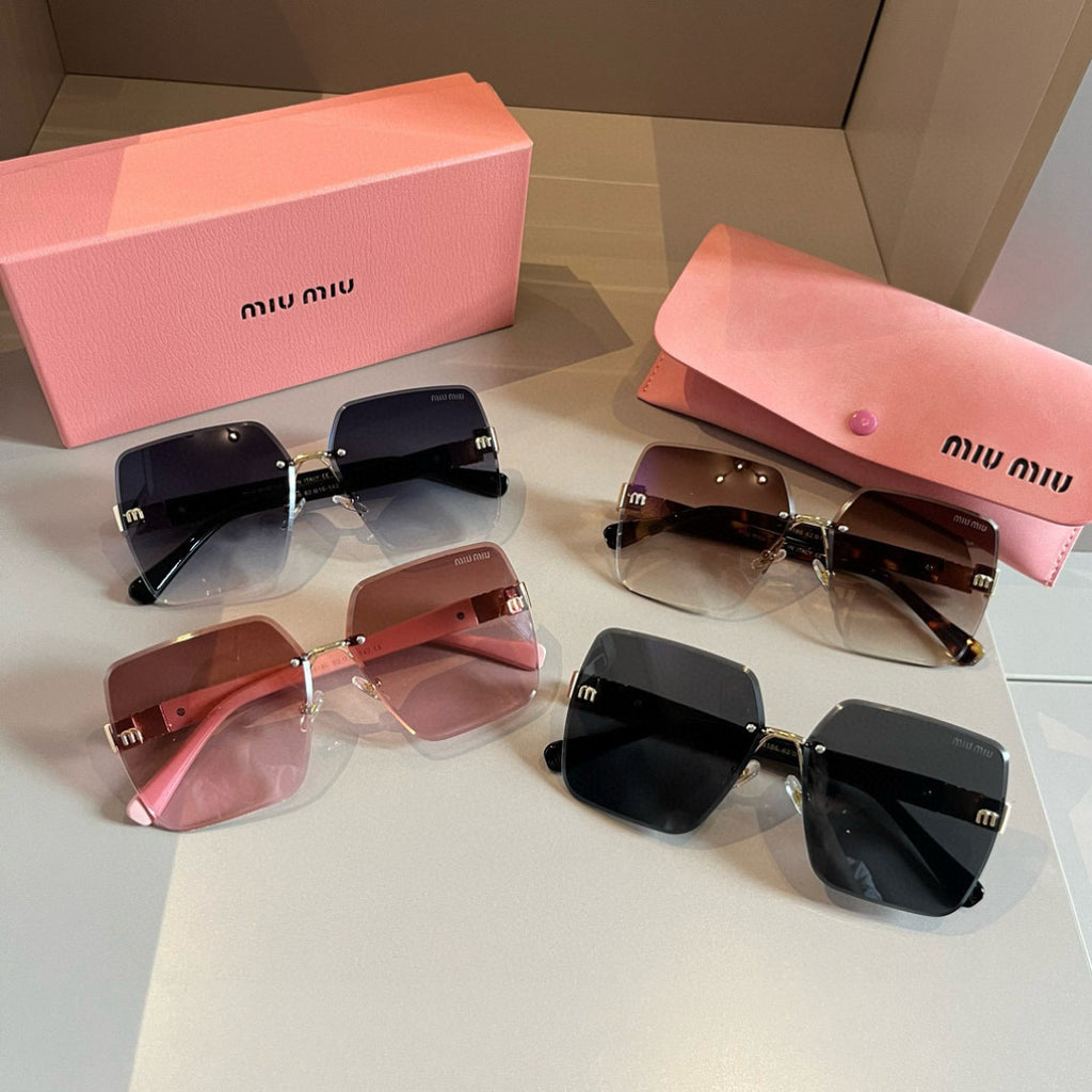 Miu Miu Lightweight Rimless Gold Lens Sunglasses for Women - detail image 10