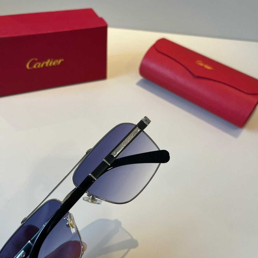 Cartier Lightweight Metal Rimless Silver Lens Sunglasses for Men & Wo - 935104 - detail image 8