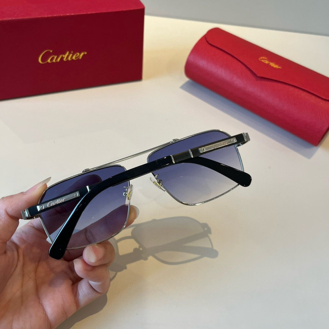 Cartier Lightweight Metal Rimless Silver Lens Sunglasses for Men & Wo - 935104 - detail image 7