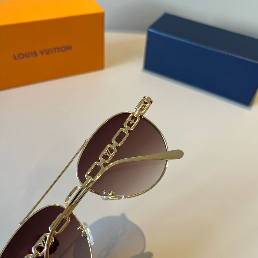 Louis Vuitton Metal Aviator Brown Lens Sunglasses for Men & Women - 997424 - detail image 7
