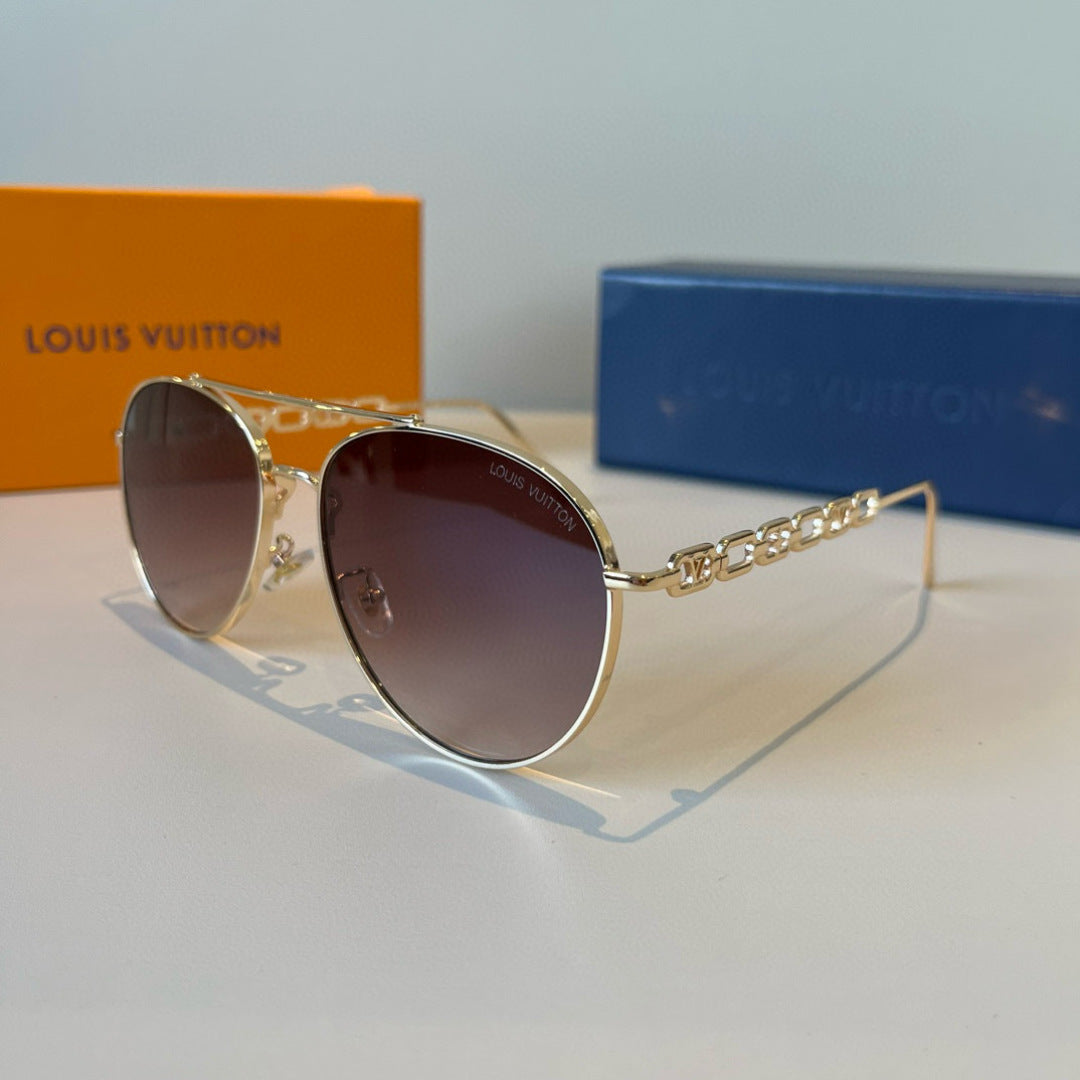 Louis Vuitton Metal Aviator Brown Lens Sunglasses for Men & Women - 997424 - detail image 3