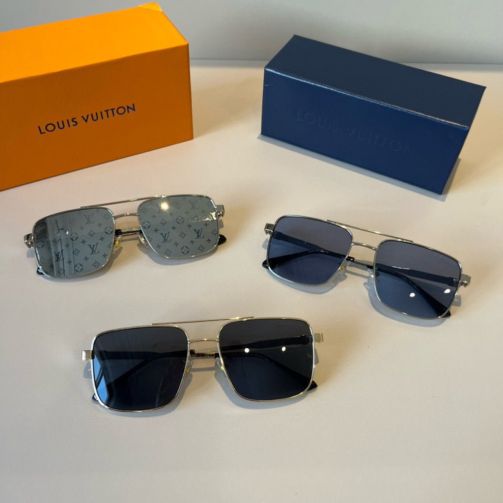 Louis Vuitton Metal Aviator Blue Lens Sunglasses for Men & Women - 997427 - detail image 10