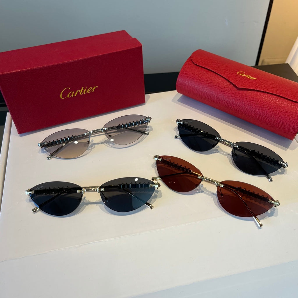 Cartier Lightweight Metal Rimless Silver Lens Sunglasses for Men & Wo - 998264 - detail image 9