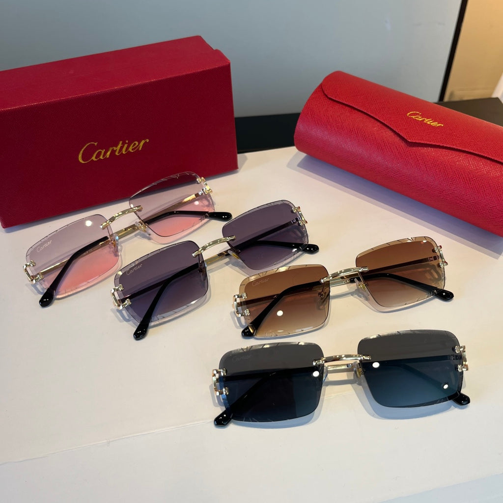 Cartier Lightweight Metal Rimless Silver Lens Sunglasses for Men & Wo - 867174 - detail image 9