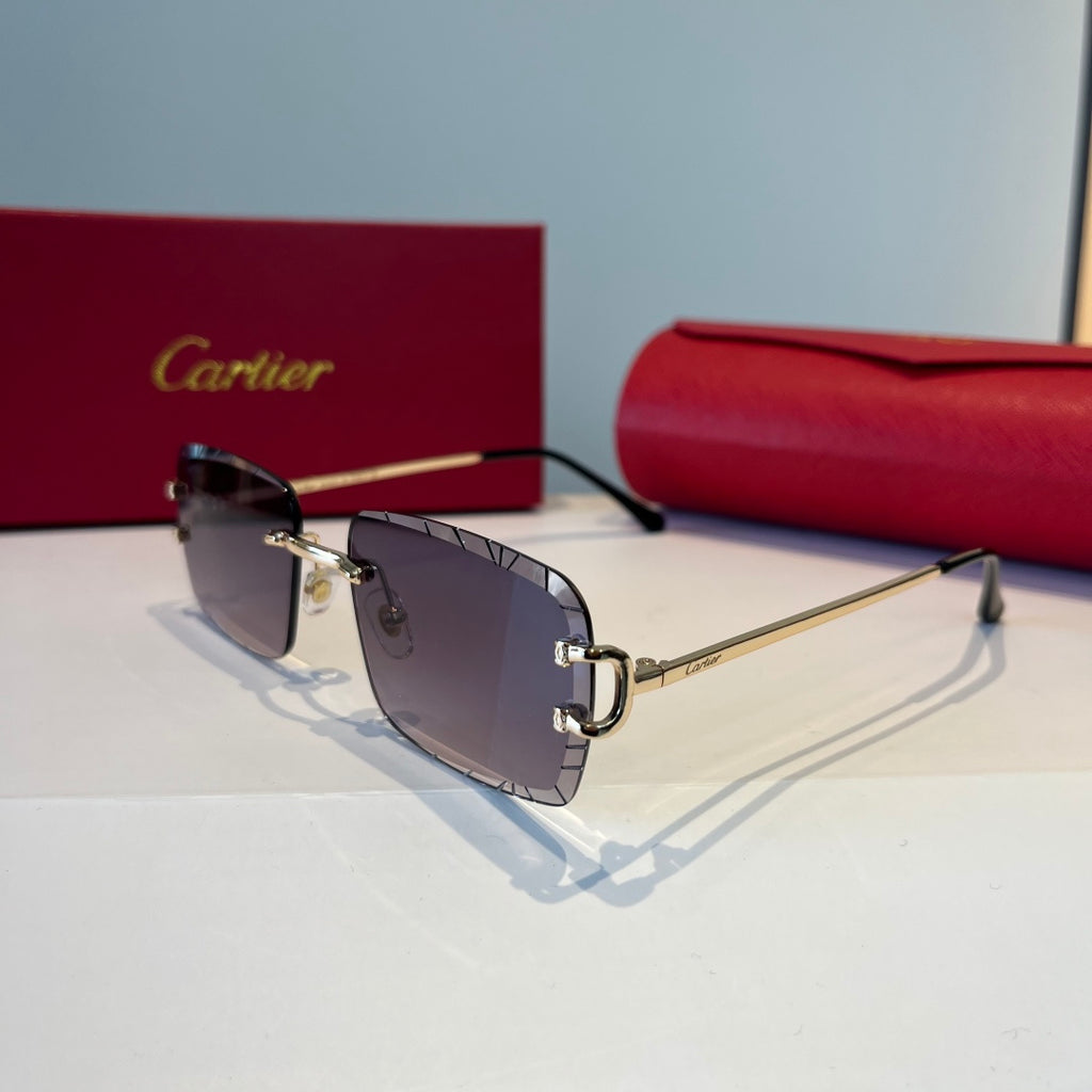 Cartier Lightweight Metal Rimless Silver Lens Sunglasses for Men & Wo - 867174 - detail image 3