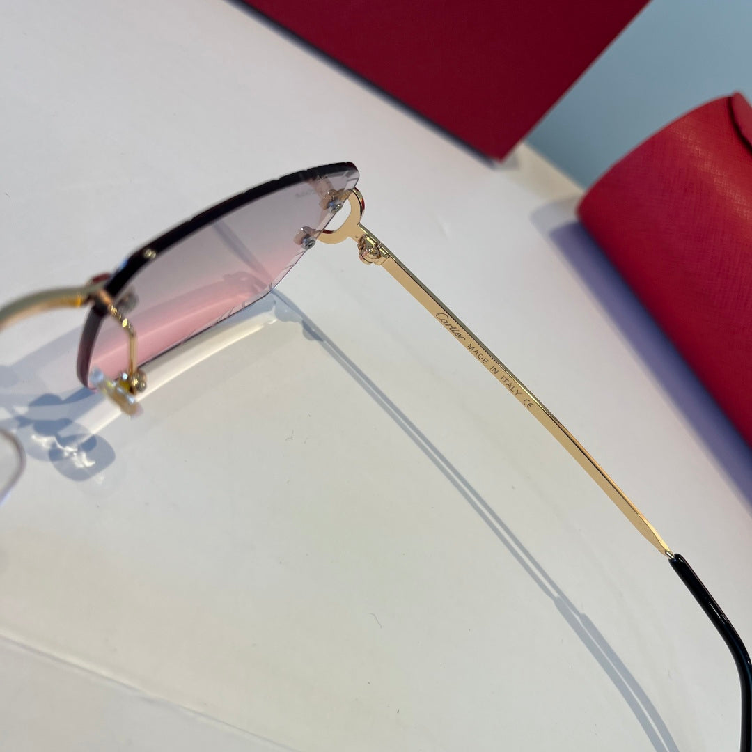 Cartier Lightweight Metal Rimless Silver Lens Sunglasses for Men & Wo - 398989 - detail image 4