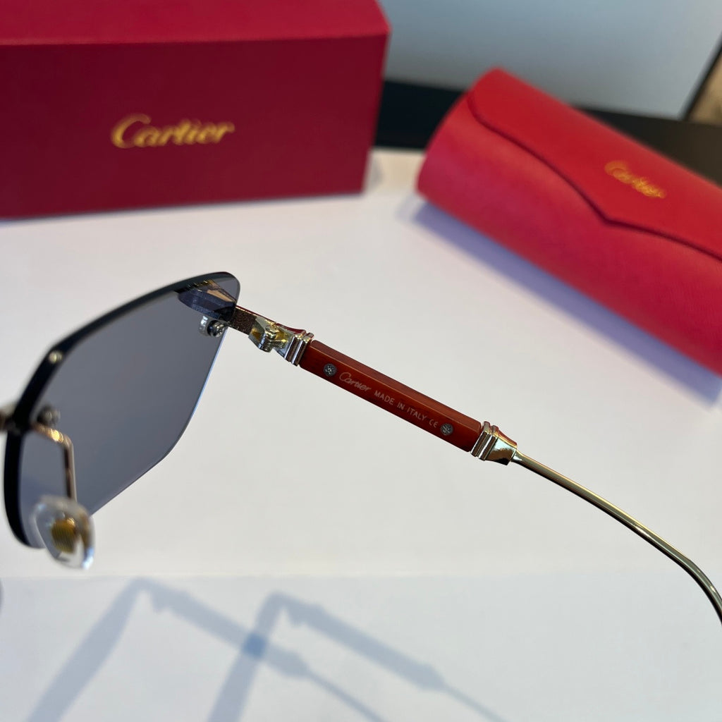 Cartier Lightweight Metal Rimless Red Lens Sunglasses for Men & Women - 867176 - detail image 4