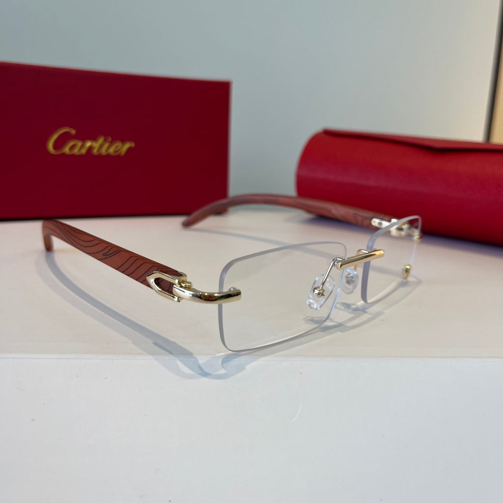 Cartier Lightweight Metal Rimless Silver Lens Sunglasses for Men & Wo - 487292