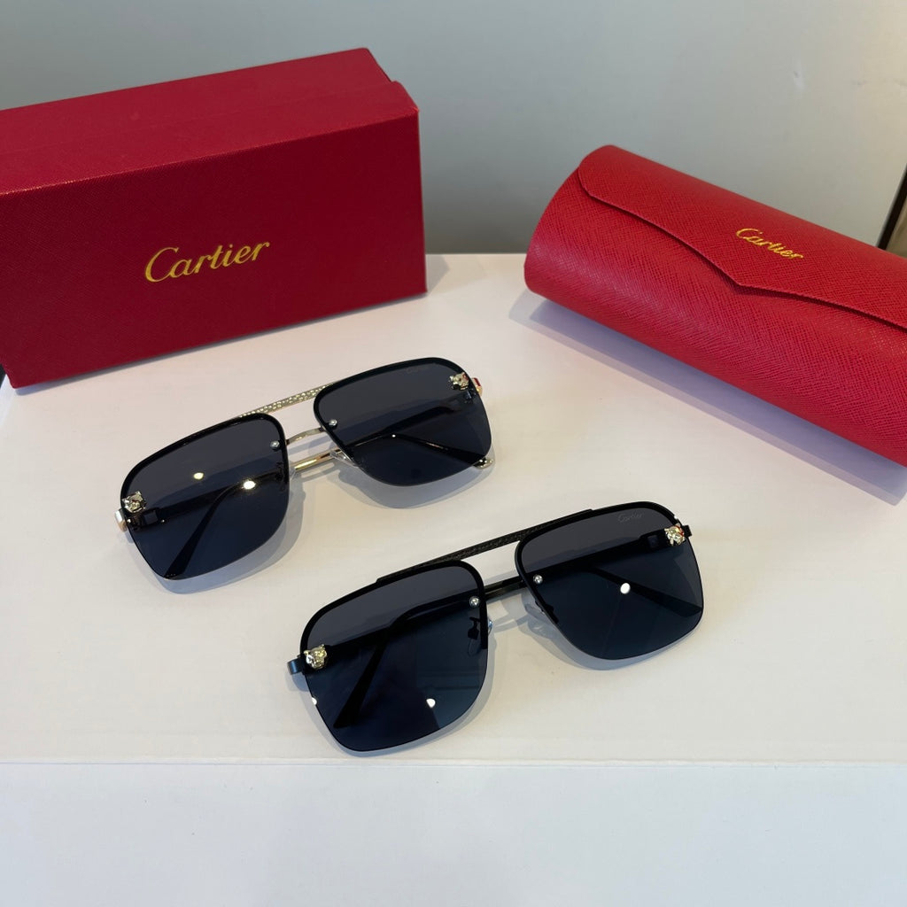 Cartier Metal Fashion Silver Lens Sunglasses for Men & Women - 998202 - detail image 11