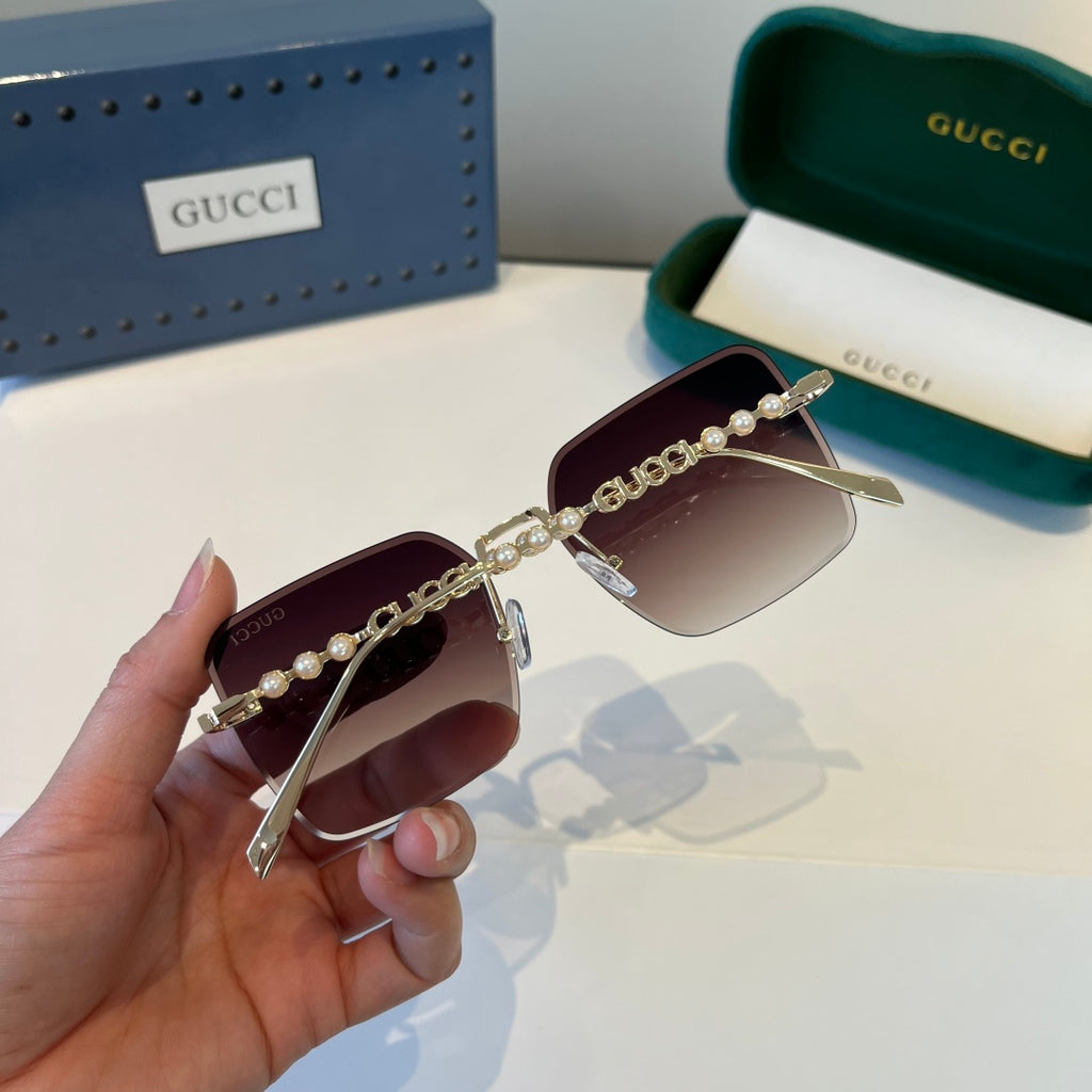 Gucci Oversized Silver Lens Sunglasses for Women - 398292 - detail image 9