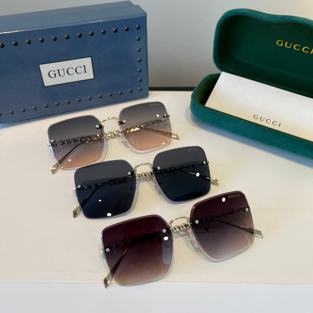 Gucci Oversized Silver Lens Sunglasses for Women - 398292 - detail image 11