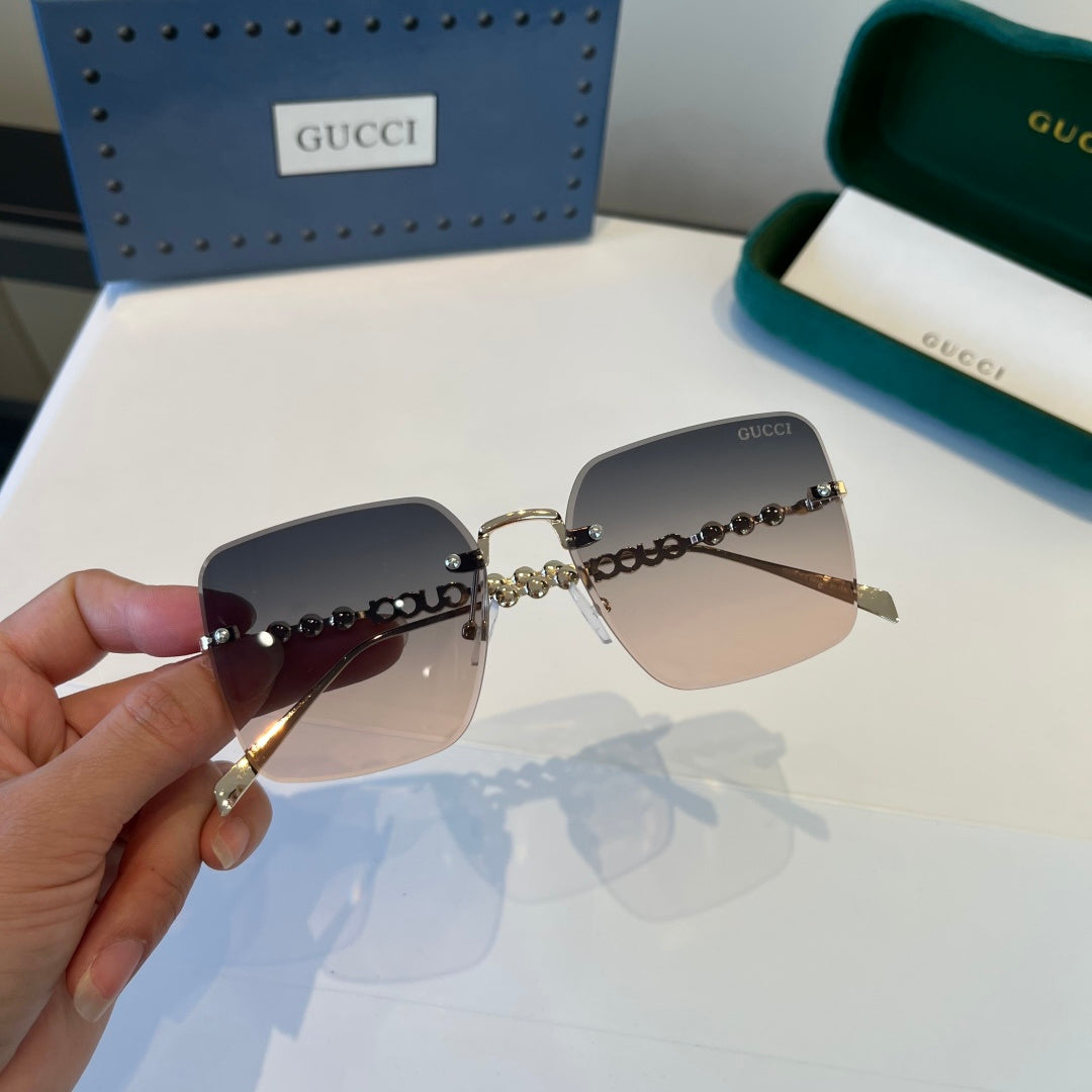 Gucci Oversized Silver Lens Sunglasses for Women - 398293 - detail image 8