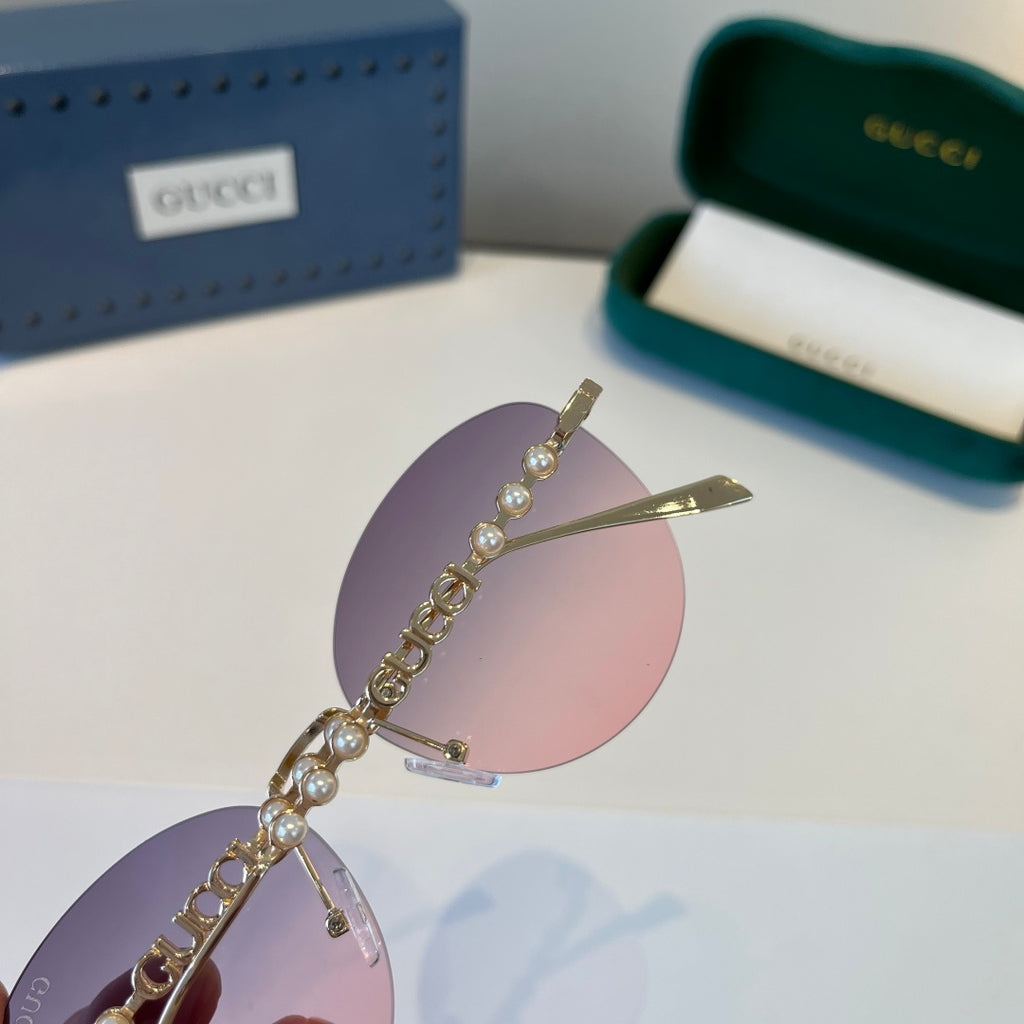 Gucci Oversized Silver Lens Sunglasses for Women - 398295 - detail image 8