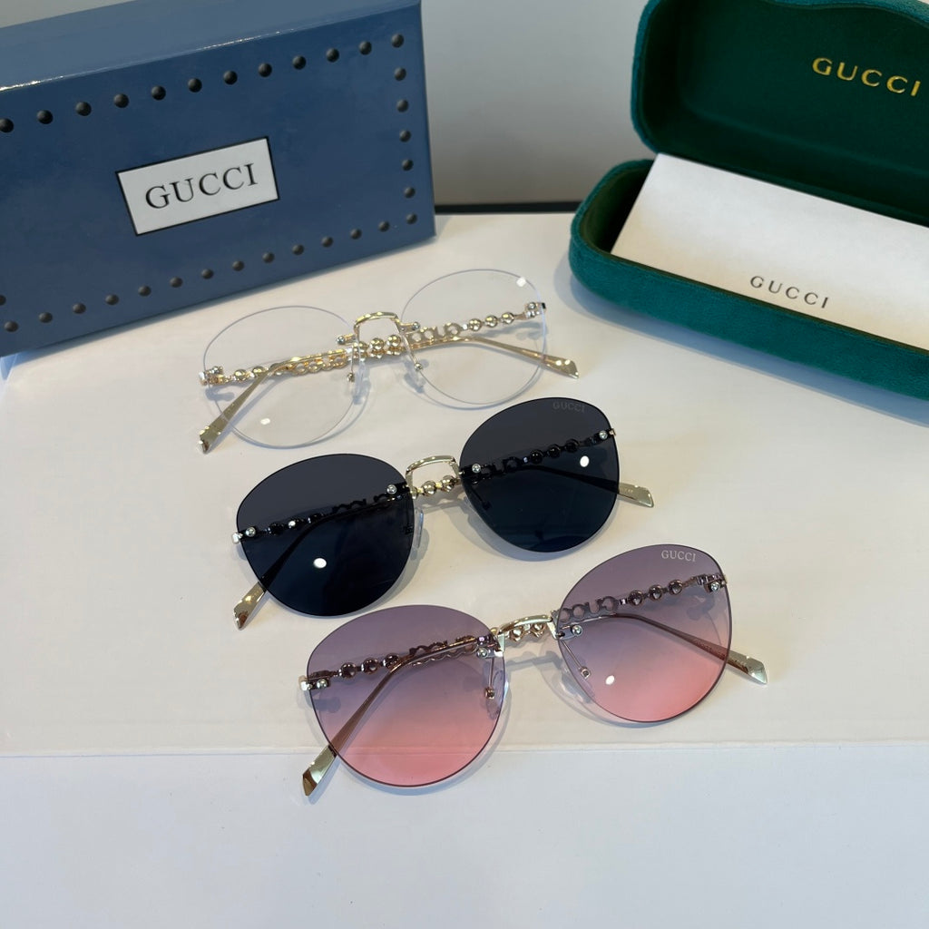 Gucci Oversized Silver Lens Sunglasses for Women - 398295 - detail image 11