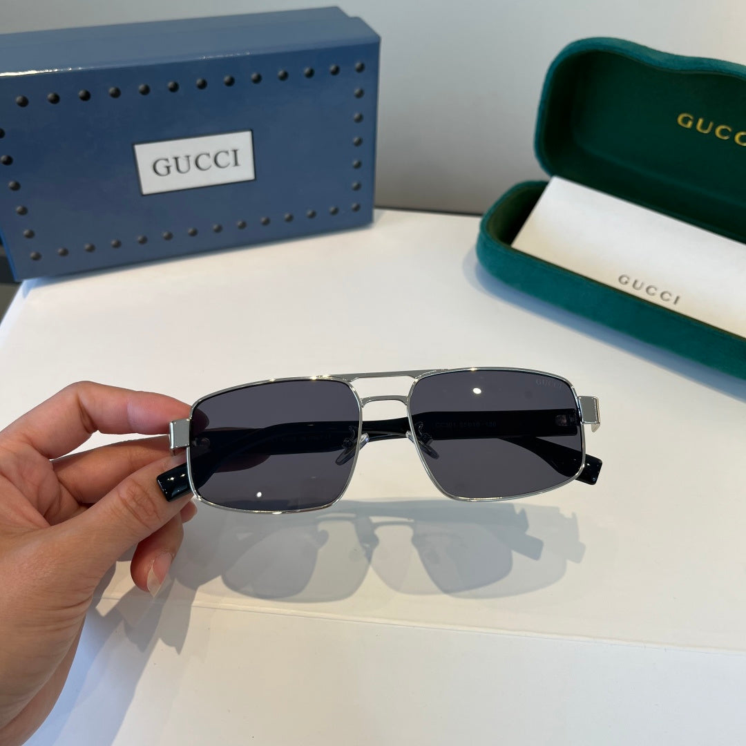 Gucci Oversized Silver Lens Sunglasses for Women - 398299 - detail image 10