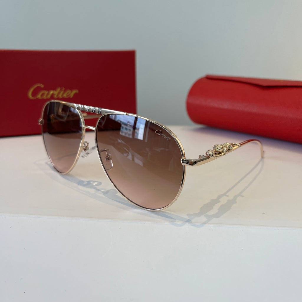 Cartier Lightweight Metal Rimless Brown Lens Sunglasses for Men & Wom - 432269 - detail image 3