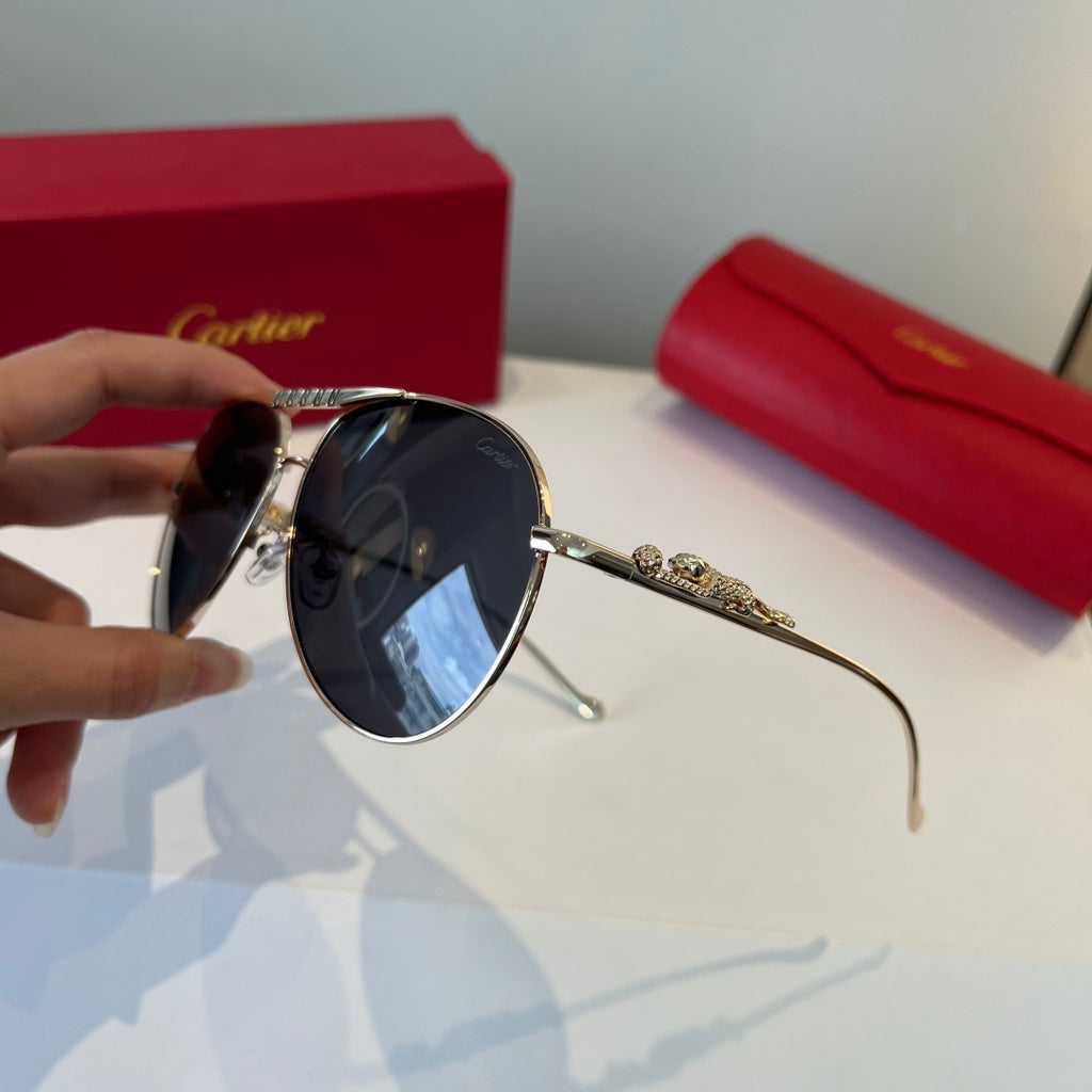Cartier Lightweight Metal Rimless Silver Lens Sunglasses for Men & Wo - 867191 - detail image 4