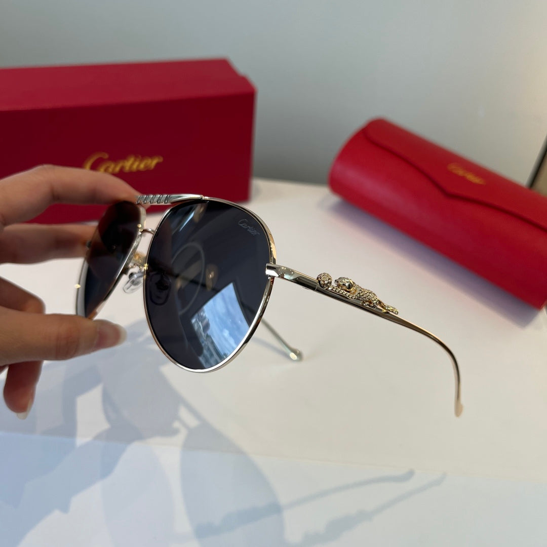 Cartier Lightweight Metal Rimless Silver Lens Sunglasses for Men & Wo - 867191 - detail image 4