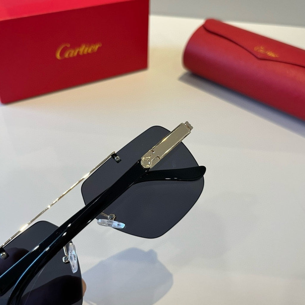 Cartier Lightweight Metal Rimless Silver Lens Sunglasses for Men & Wo - 372245 - detail image 5