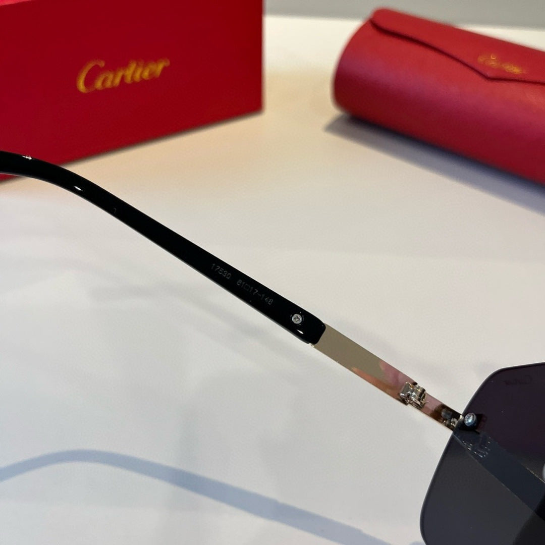 Cartier Lightweight Metal Rimless Silver Lens Sunglasses for Men & Wo - 372245 - detail image 10
