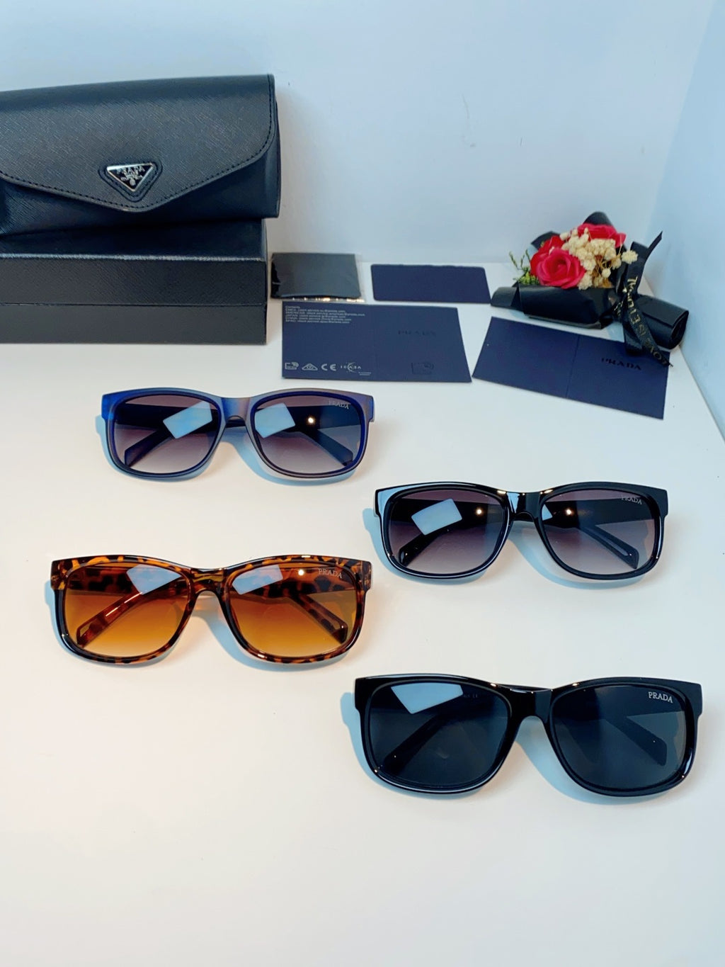 Prada Polarized Square Blue Lens Sunglasses for Men & Women - 372084 - detail image 12