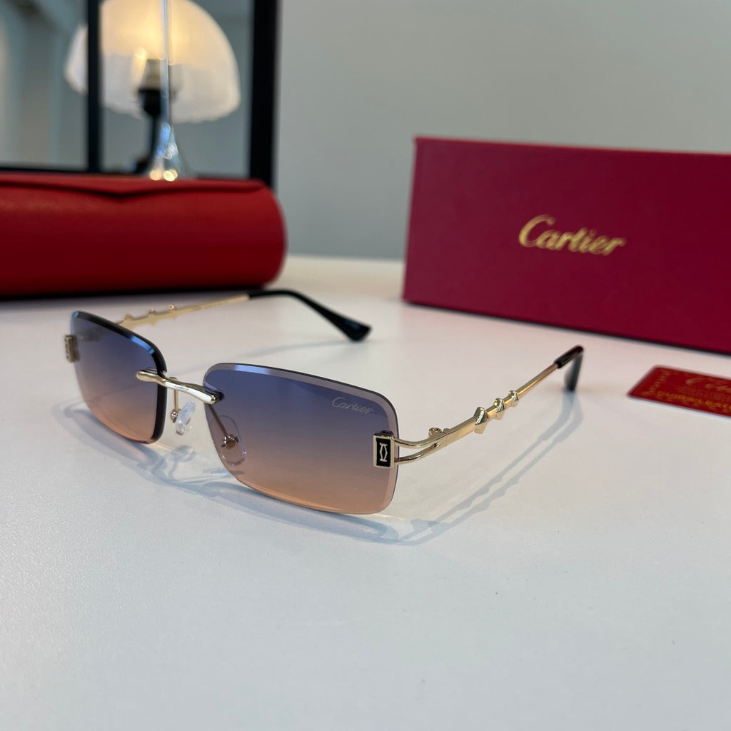 Cartier Lightweight Metal Rimless Silver Lens Sunglasses for Men & Wo - 432386 - detail image 3