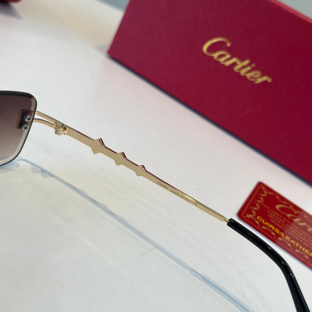 Cartier Lightweight Metal Rimless Silver Lens Sunglasses for Men & Wo - 465813 - detail image 10