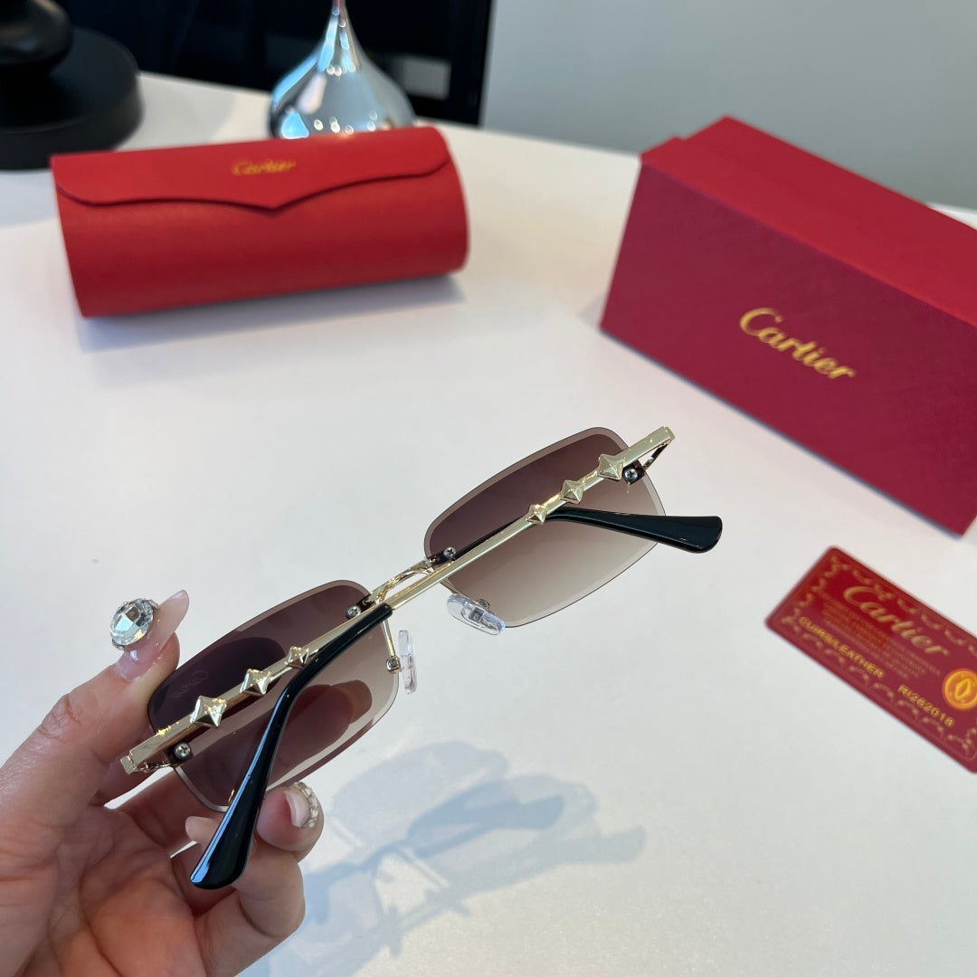 Cartier Lightweight Metal Rimless Silver Lens Sunglasses for Men & Wo - 465813 - detail image 8
