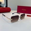 Cartier Lightweight Metal Rimless Red Lens Sunglasses for Men & Women - 372284