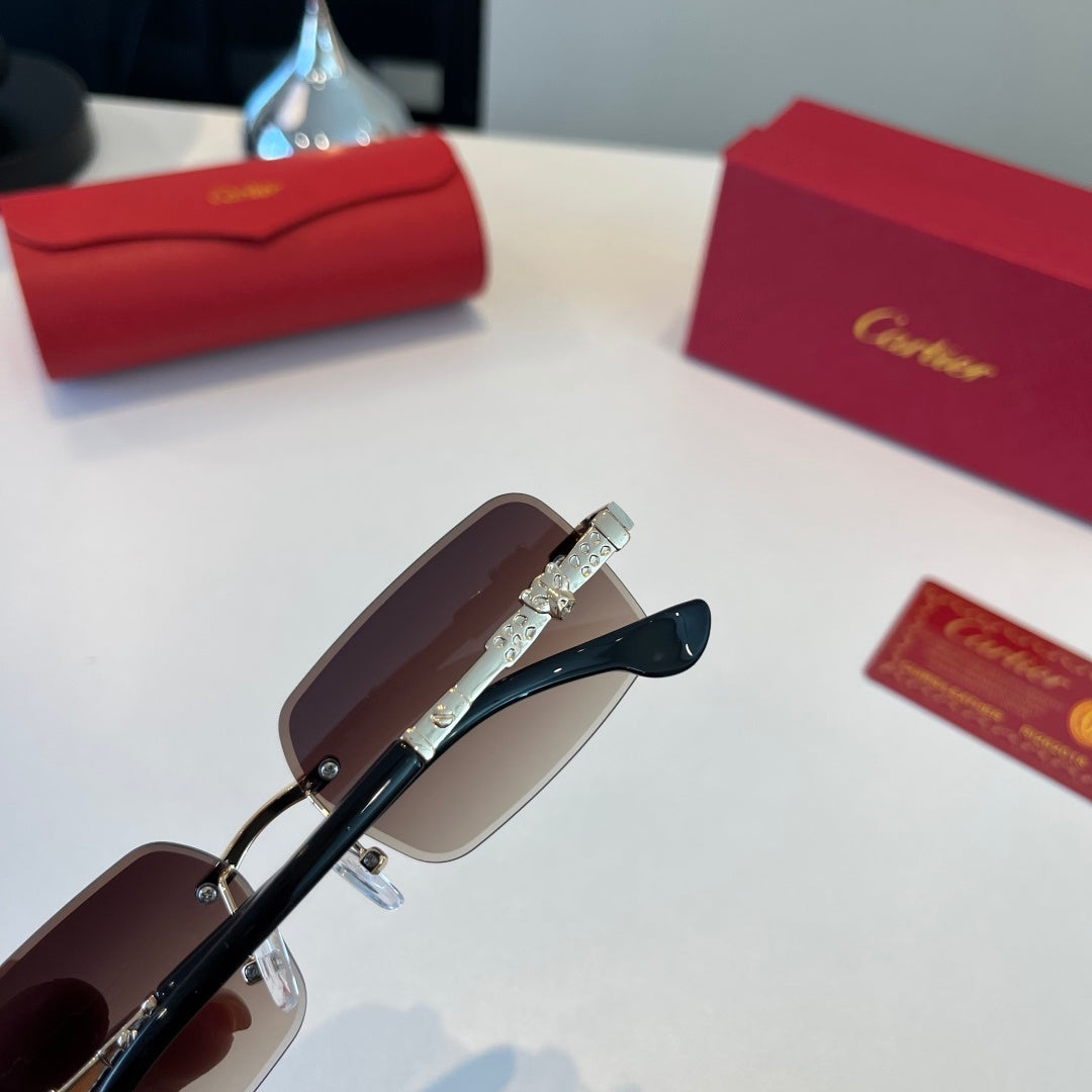 Cartier Lightweight Metal Rimless Red Lens Sunglasses for Men & Women - 465815 - detail image 7