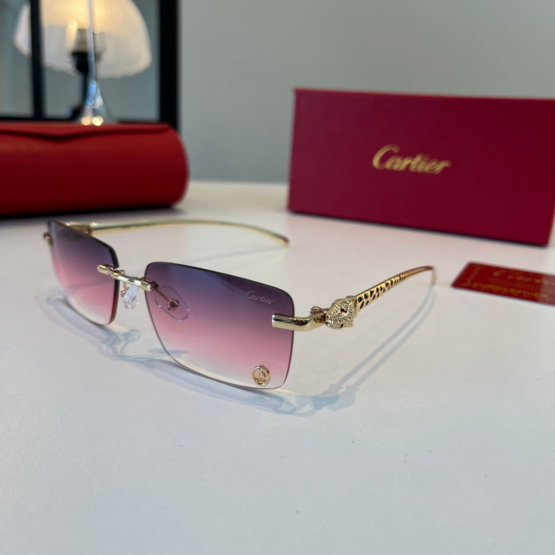 Cartier Lightweight Metal Rimless Silver Lens Sunglasses for Men & Wo - 372285 - detail image 3
