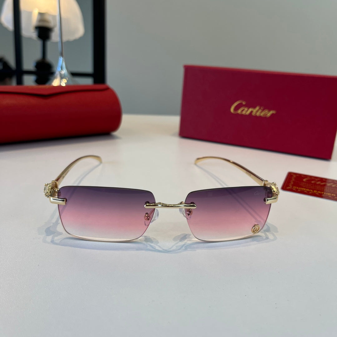 Cartier Lightweight Metal Rimless Silver Lens Sunglasses for Men & Wo - 372285 - detail image 2