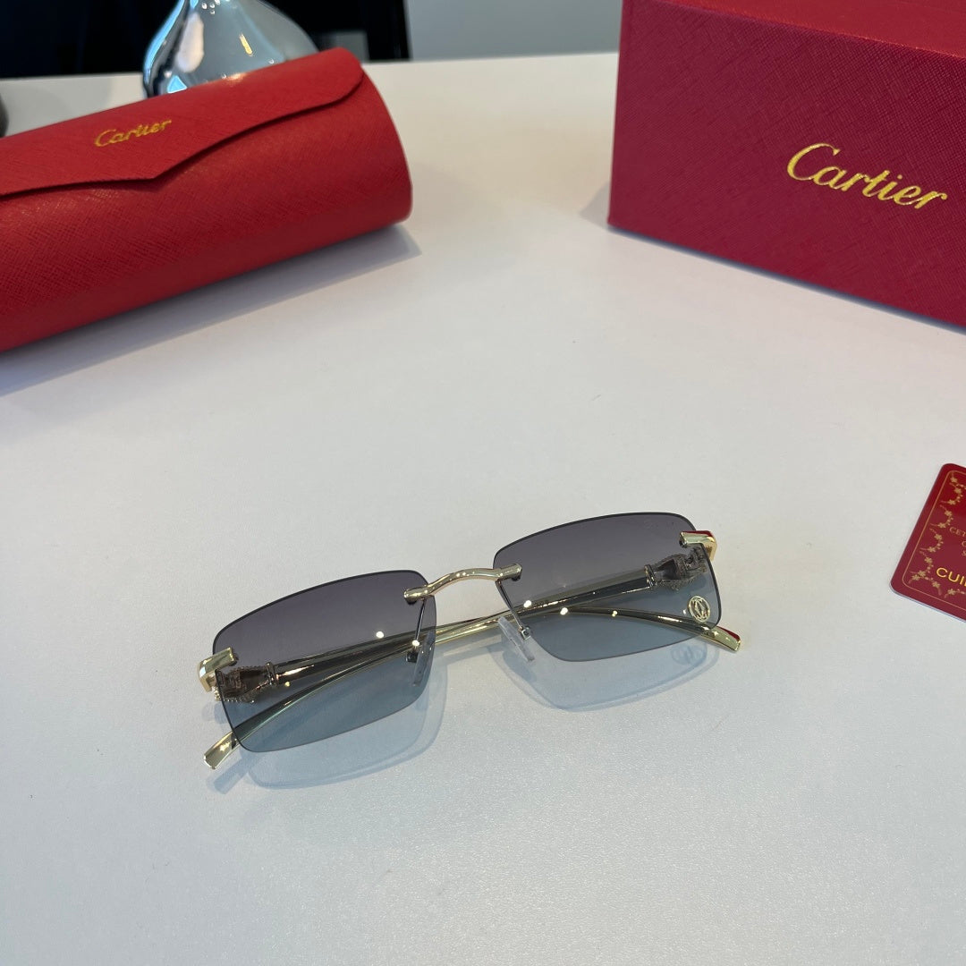 Cartier Lightweight Metal Rimless Silver Lens Sunglasses for Men & Wo - 465817 - detail image 4