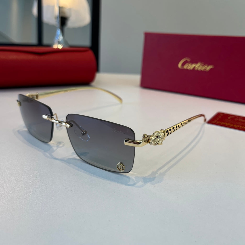 Cartier Lightweight Metal Rimless Silver Lens Sunglasses for Men & Wo - 465817 - detail image 3